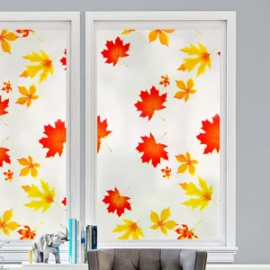 Autumn 3D Decorative Privacy Window Film Self Adhesive Static Cling Sticker PP Stained Glass Window Decals Window Clings
