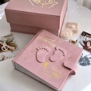 Baby Photo Album Photo Storage Gift Box Custom Velvet Keepsake Gift Box New Baby Frame Book Mini Mom’s Baby Box