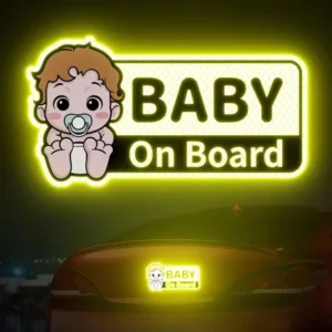 Baby on Board Reflective Car Sticker High Visibility Safety Warning Decal for Car Rear Window