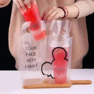 Bags for Shipping Food Bubble Boba Tea Drinks Take Out Carrying Bag Coffee Carry Takeaway Beverage Carrier Bag