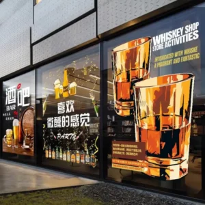 Bar Ktv Barbecue Glass Door Decal Beer Bar Display Window Electrostatic Poster Tavern Sliding Door Decoration Poster