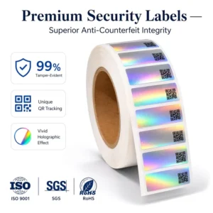 Barcode Waterproof Holographic Vinyl Adhesive Sticker for Cosmetic Bottle Manufacturer