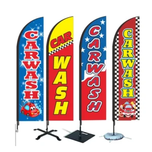 Beach Feather Banner Stand, Teardrop Flag, Car Wash Now Open