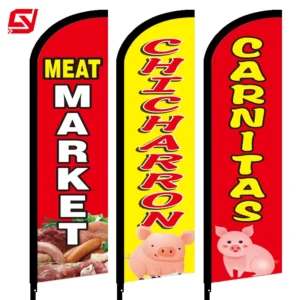 Beach Feather Flag with Custom Logo Printing 5m Windless Polyester Banner for Outdoor Use