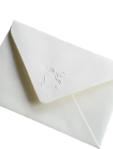 Beige Eco-Friendly Embossed Paper Invitation Envelope with Thank You Card Liners
