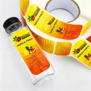 Beverage Packaging Labels Adhesive Waterproof Sun-Proof Eco-Friendly PE Material UV/Digital Printing Custom Shapes Multi-Size
