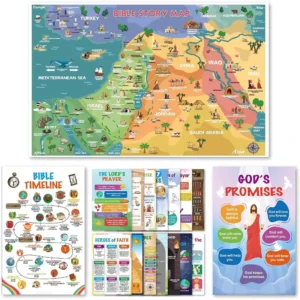 Bible Educational Wall Posters Set Religious Posters Christian Religious Poster for Sunday School Church Decoration