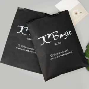 Biodegradable Custom Printed Matte Frosted Black Poly Zip Lock Bag for Garments