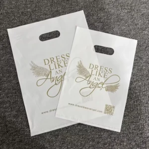 Biodegradable HDPE Plastic Shopping Bags with Silk Screen Printing and Hand-Length Handles for Shoes