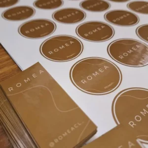 Biodegradable Oil-Resistant Kraft Paper Logo Sticker Roll for Package Sealing