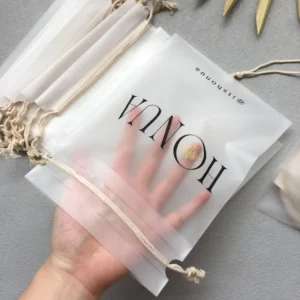 Biodegradable PVC Frosted EVA Drawstring Clothing Packaging Bag