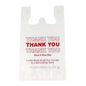 Biodegradable Recyclable Plastic Thank You T-Shirt Grocery Carrier Bags for Retail