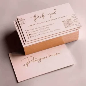 Black Business Cards with Gold-Plated UV Concave Finish, Special Paper, Custom Design