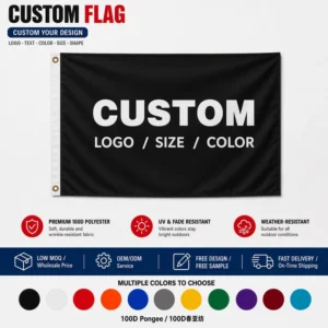 Black Custom Fabric Flags and Banners