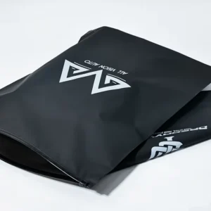 Black Frosted Zipper Bag for Clothes, T-Shirts, and Swimwear Storage