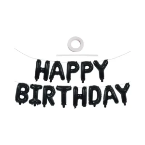 Black Happy Birthday Balloons Banner 16 Inch Mylar Foil Letters Balloons Birthday Party Decor Happy Birthday Party Supplies