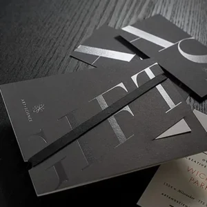 Black Hot Stamping Paper Business Cards with Logo