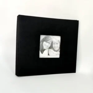 Black PU Cover Screw Binding Photo Storage Album 8×8 Inch