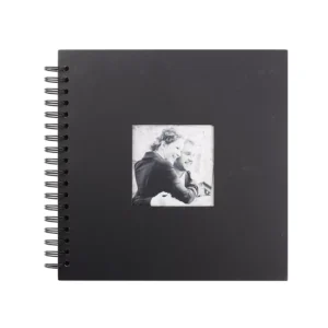 Black Photo Album Spiral-Bound Hardcover Scrapbook
