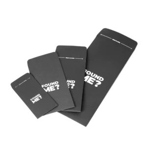 Black Recycled Mini Square Folding Kraft Paper Envelope