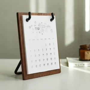 Black Walnut Desk Calendar Frame Retro Wooden Calendar Nordic Creative DIY Gift