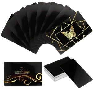 Black and Gold Screen Printed Business Cards, Thick Offset Paper with Custom Logo