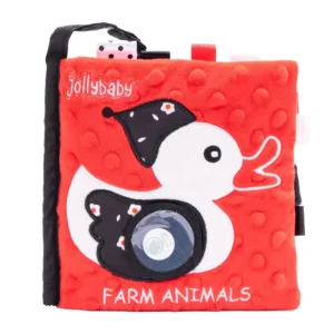 Black and White Red Animal Cloth Book for Early Education and Visual Stimulation