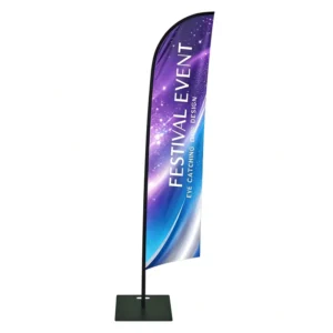 Blade Banner with Pole and Ground Spike for Property Launch Event Display