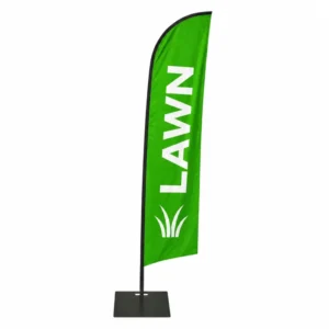 Blade Banner with Pole and Water Base for Vehicle Rental Advertising