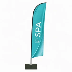 Blade Banner with Pole and Water Base for Vehicle Rental Advertising