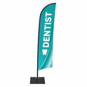 Blade Banner with Pole and Water Base for Vehicle Rental Advertising