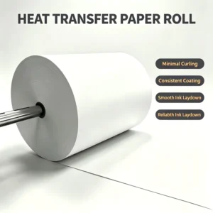 Blank White Sublimation Thermal Transfer Paper Jumbo Roll with Fast Drying for Clothing