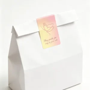 Blessing Phrase Decor PVC Rubber Single-Sided Adhesive Stickers Offset Printed for Takeaway Food Bag Gift Box Envelope