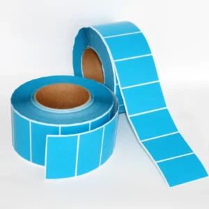 Blue Waterproof Coated Paper Pressure Sensitive Inventory Shipping Labels