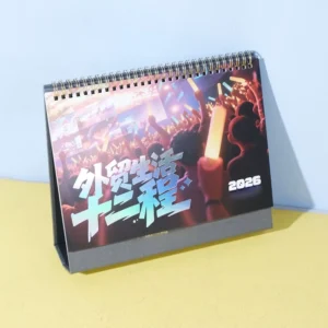 Box Printing Custom Spot UV Hot Stamping Coated Paper Cardboard Wall Calendar Desktop Spiral Perpetual Calendar