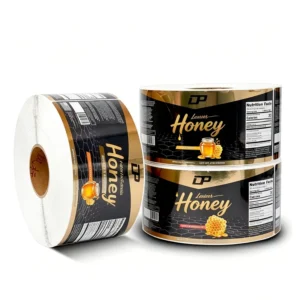 Bright Silver PET QR Code Stickers for Honey Bottles