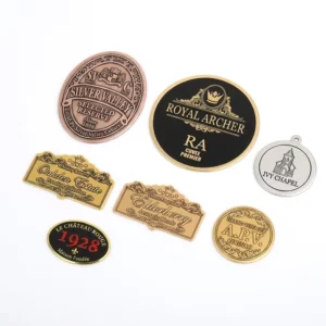 Brushed Gold Aluminum Metal Label 3D Raised Logo Sticker for Perfume Cosmetic Bottle Packaging Manufacturer