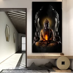 Buddha Statue Canvas Wall Art Print for Living Room