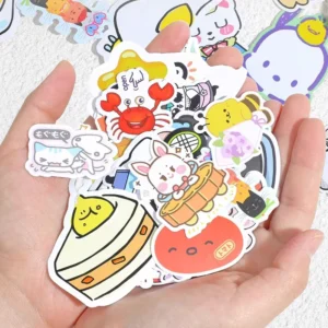Bulk Custom Cartoon Anime Die Cut Waterproof Adhesive Stickers for Stationery