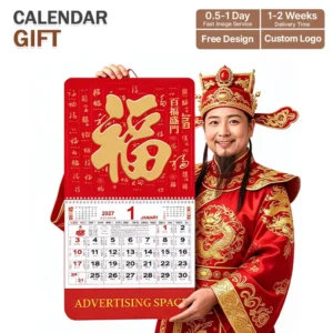 Business Chinese Calendar Custom Print Hanging Wall Promotional Monthly Advert Calendar