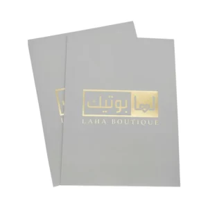 Business File Pocket Folder Custom Gold Foil Paper 9×12 Inches Presentation Folder with Slot
