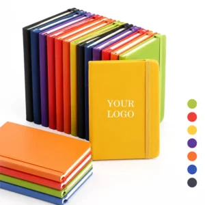 Business Office Lined PU Leather Custom A5/A6 Hardcover Journal Notebook With Logo