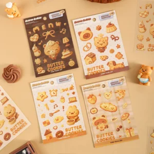 Butter Cookies PVC Sticker Various Designs Die Cut Shapes Assorted Sizes Decorative Stickers for Laptop Phone Case Scrapbook