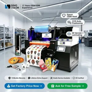 CCD A3 UV DTF Printer I3200-U1HD Head 3D Varnish for Phone Case PVC Card Pen Golf Ball Crystal Label Sticker Metal