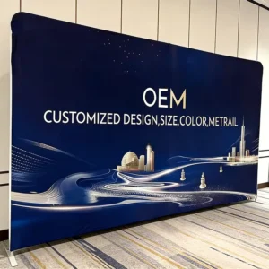 CMYK 4C Dye Sublimation Tension Fabric Aluminum Frame Custom Size Photo Board Backdrop Banner for Event Photography
