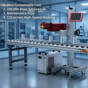 CO2 UV Online Laser Marking Machine High-Accuracy Air/Water Cooling DXF PLT BMP for Conveyor