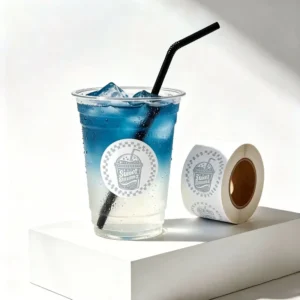 Cafe Milk Tea Custom-Shaped Self-Adhesive Vinyl Labels