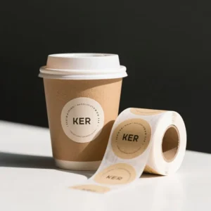 Cafe Use Custom Waterproof Self Adhesive Circle Label Sticker for Plastic and Paper Coffee Cups