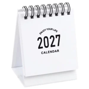 Calendar Custom Calendar Paper Spiral Monthly Undated Stand Flip Table Desk Decorated Top Paper Calendar
