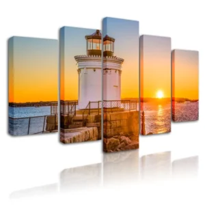Canvas Print Wall Art Picture Modern Calligraphy 5 Piece Beach Painting